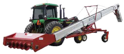 Tractor mounted mobile chain conveyor
